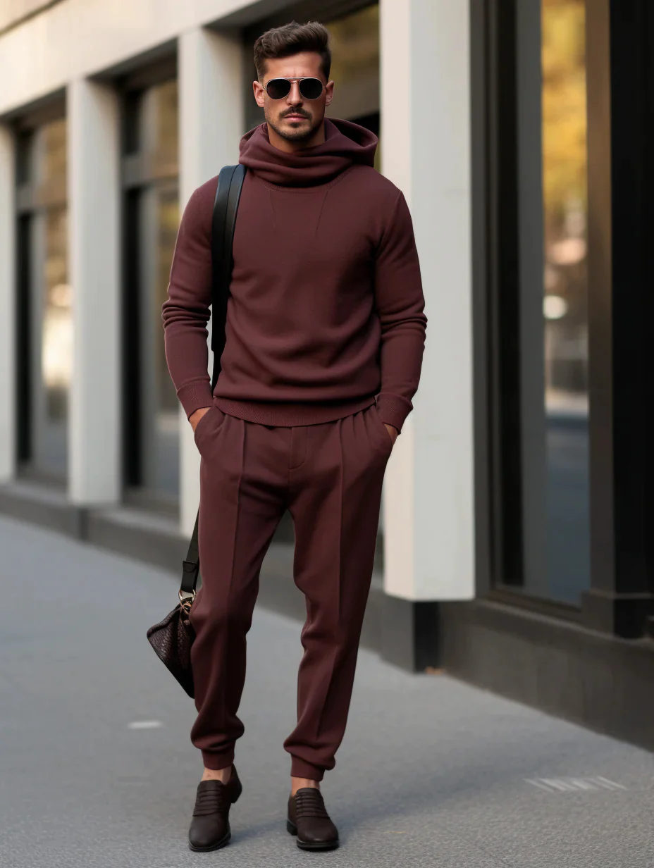 Winter Men's Scarf Collar Luxury Thick Sweater