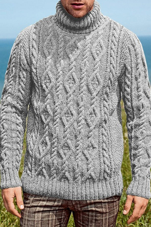 Men's High Collar Needle Sweater