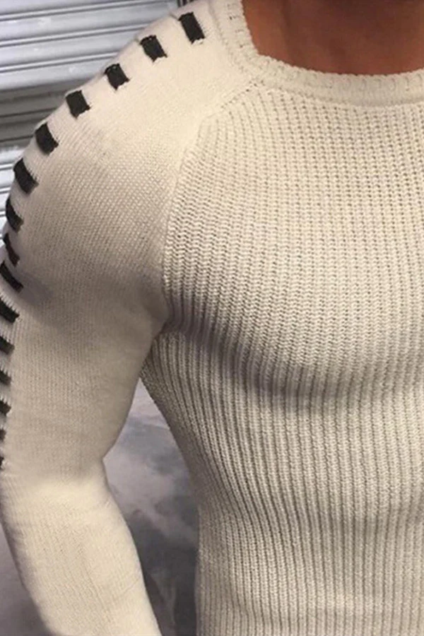 Men's Slim Long Sleeve Round Neck Sweater