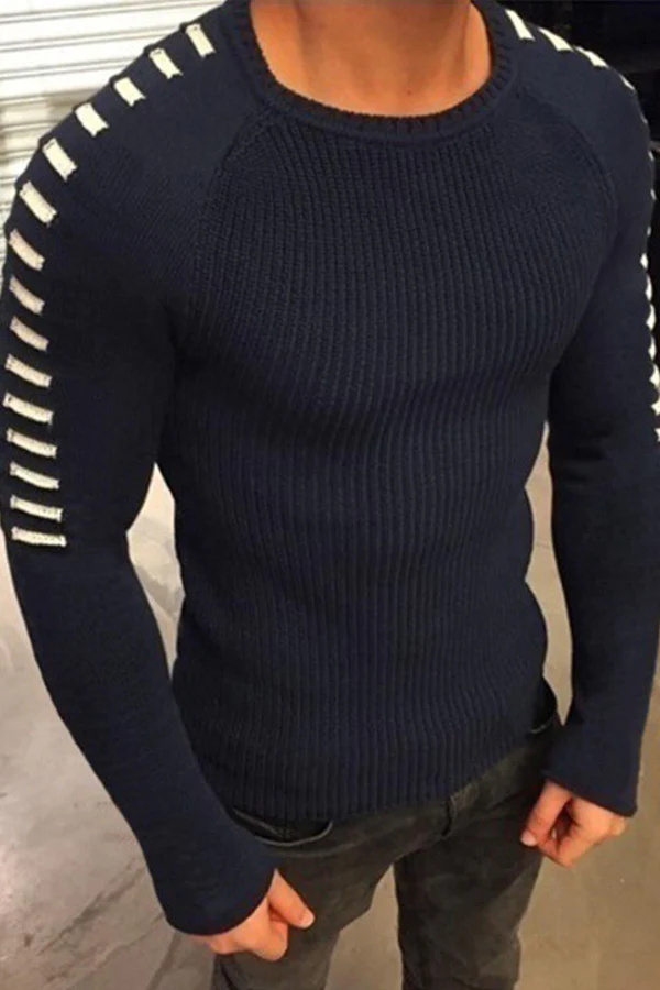 Men's Slim Long Sleeve Round Neck Sweater