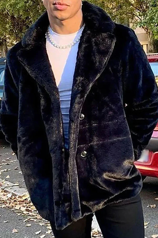 men's loose lapel solid color cardigan jacket