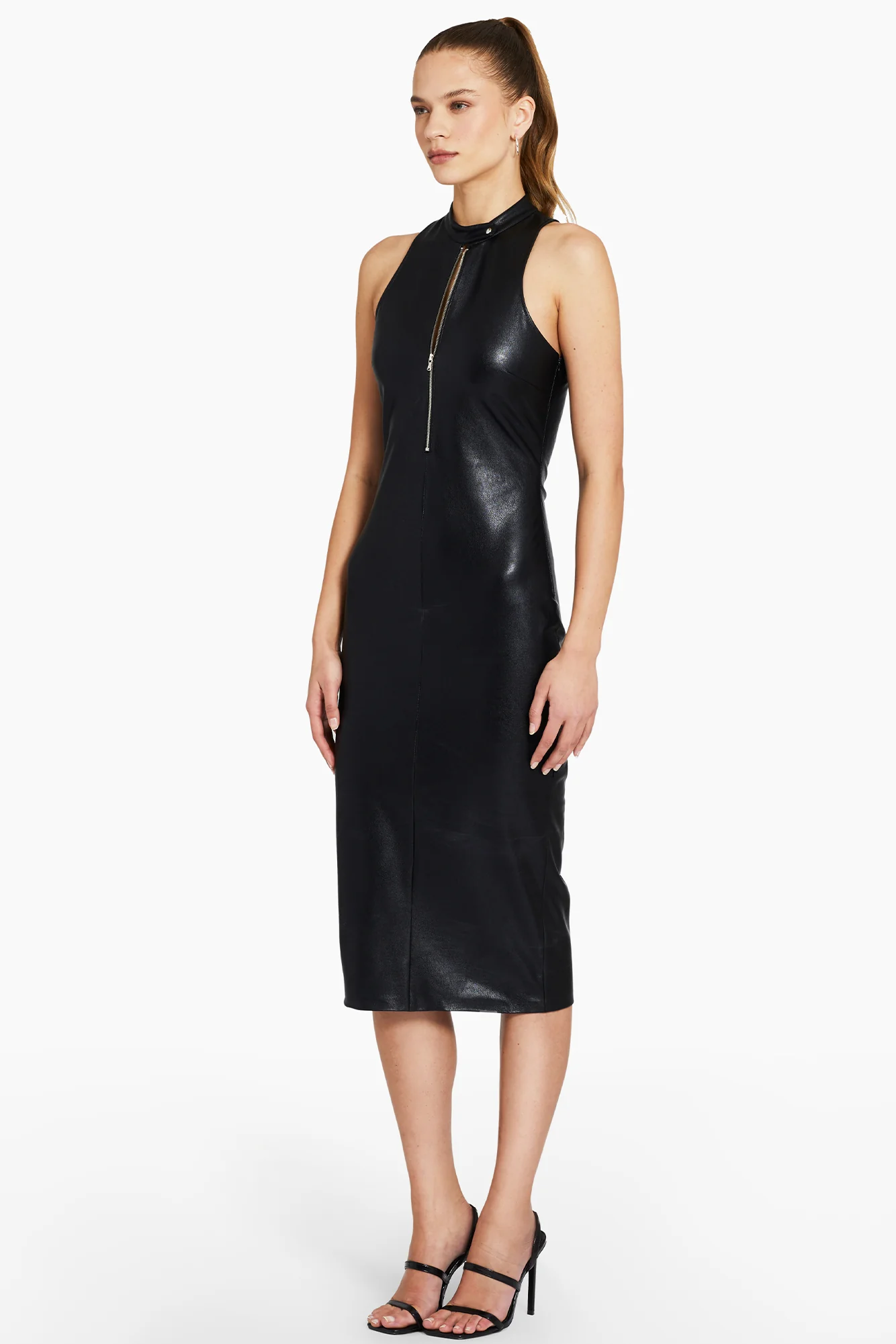 Declan Dress in Faux Leather