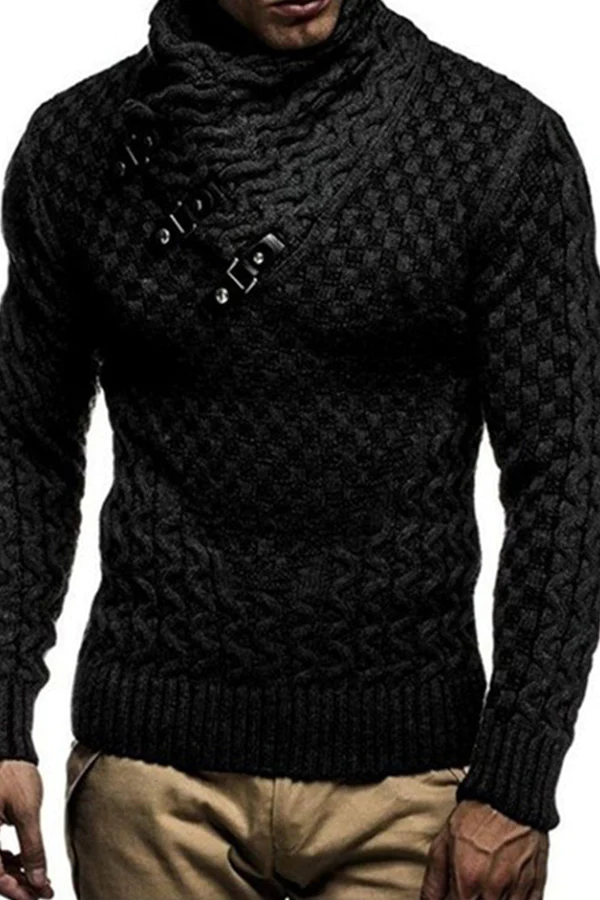 Pullover Turtleneck Jacquard Sweater
