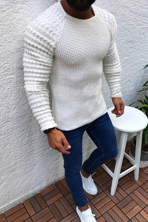 Sweater Length Sleeve Round Neck Head Sweater Top Clothes Male
