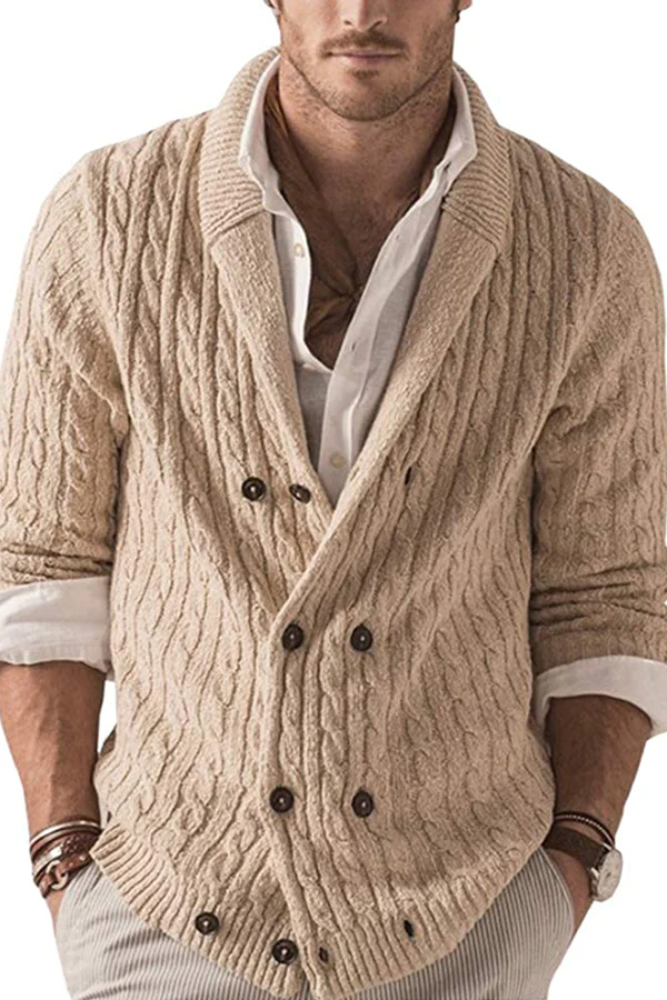 Men's Lapel Winter Warm Casual Collar Sweater
