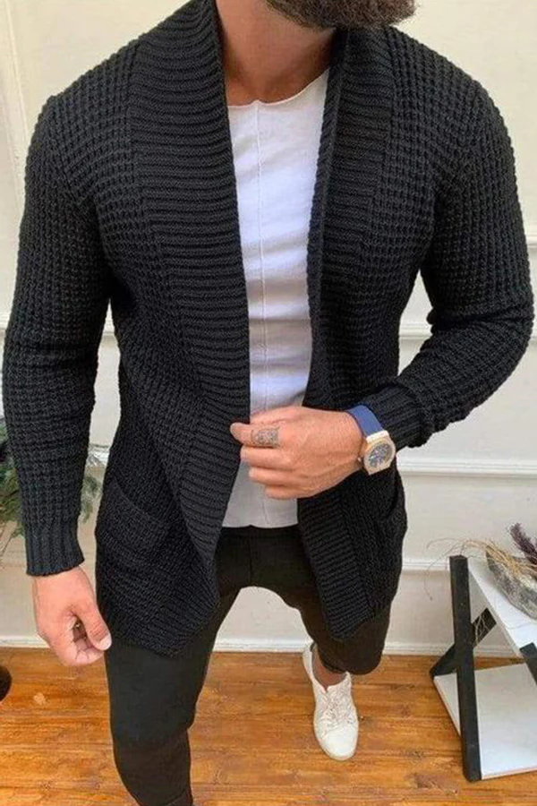 Men's Cardigan Sweater Fashion Striped Leisure Knit Jacket