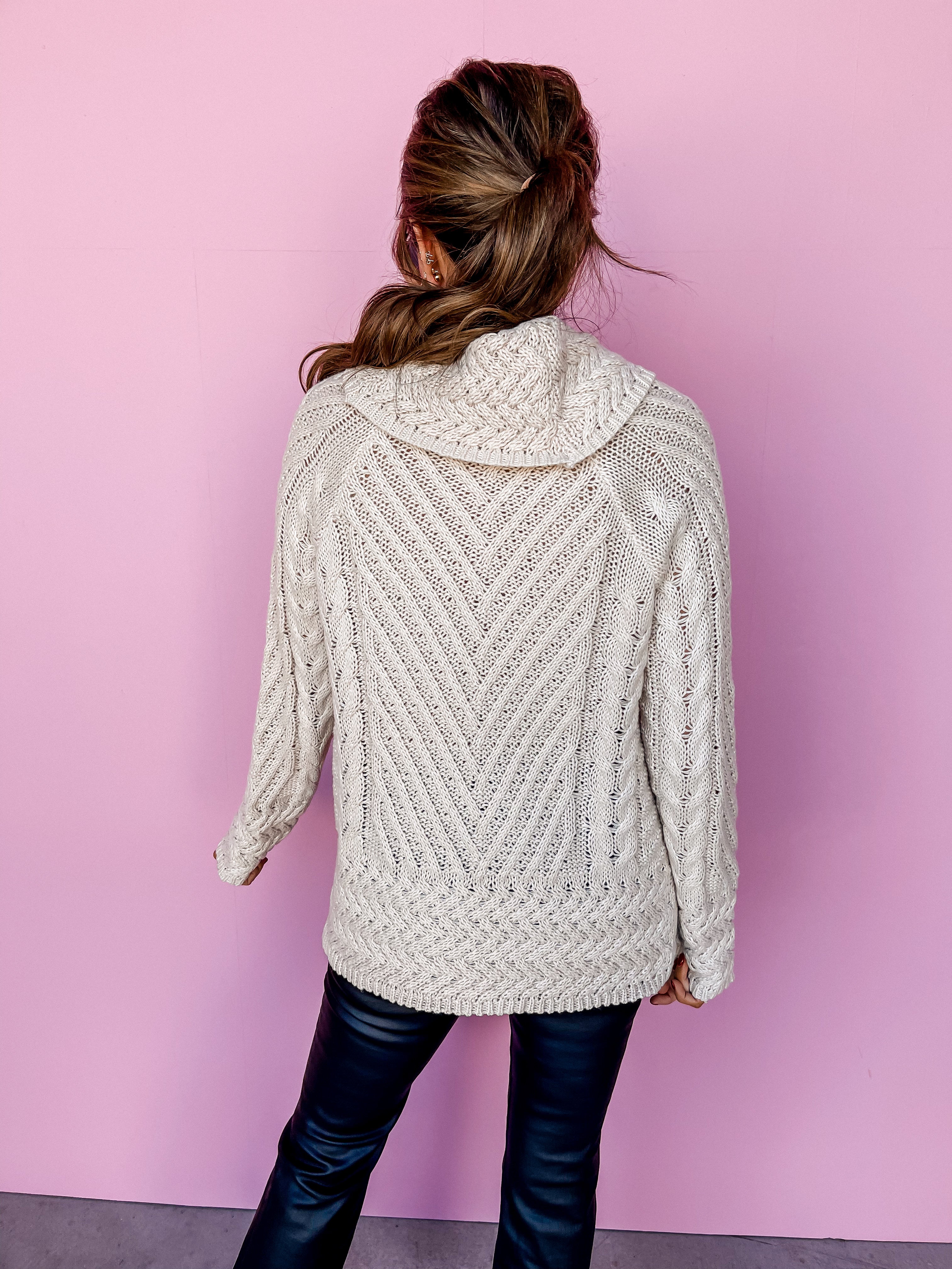 Lodge Life Turtle Neck Sweater-Ecru