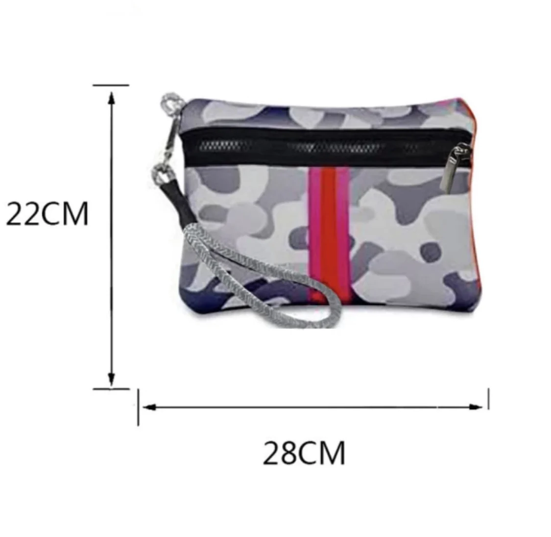 Green Camo Pink Striped Neoprene Tote Bag