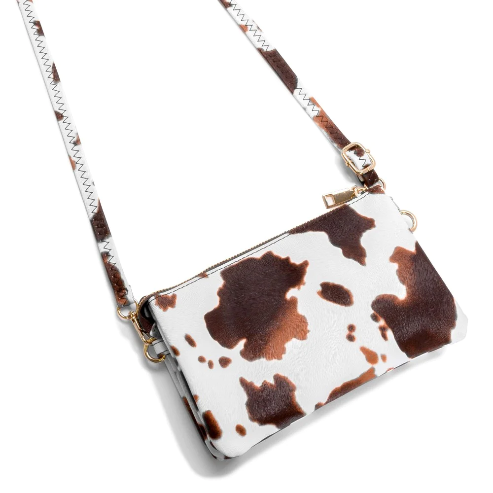 Faux Leather Animal Print Crossbody Purse