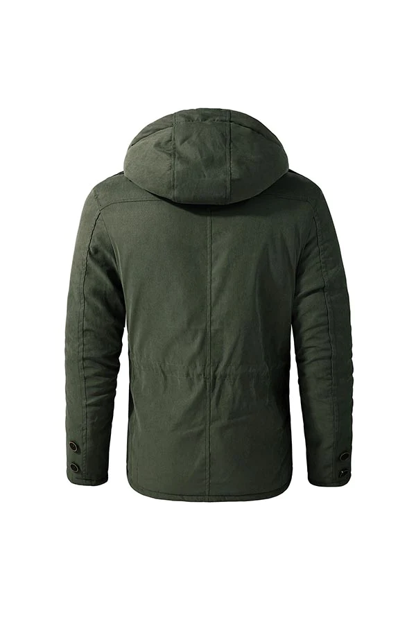 multi-pocket hooded cotton jacket