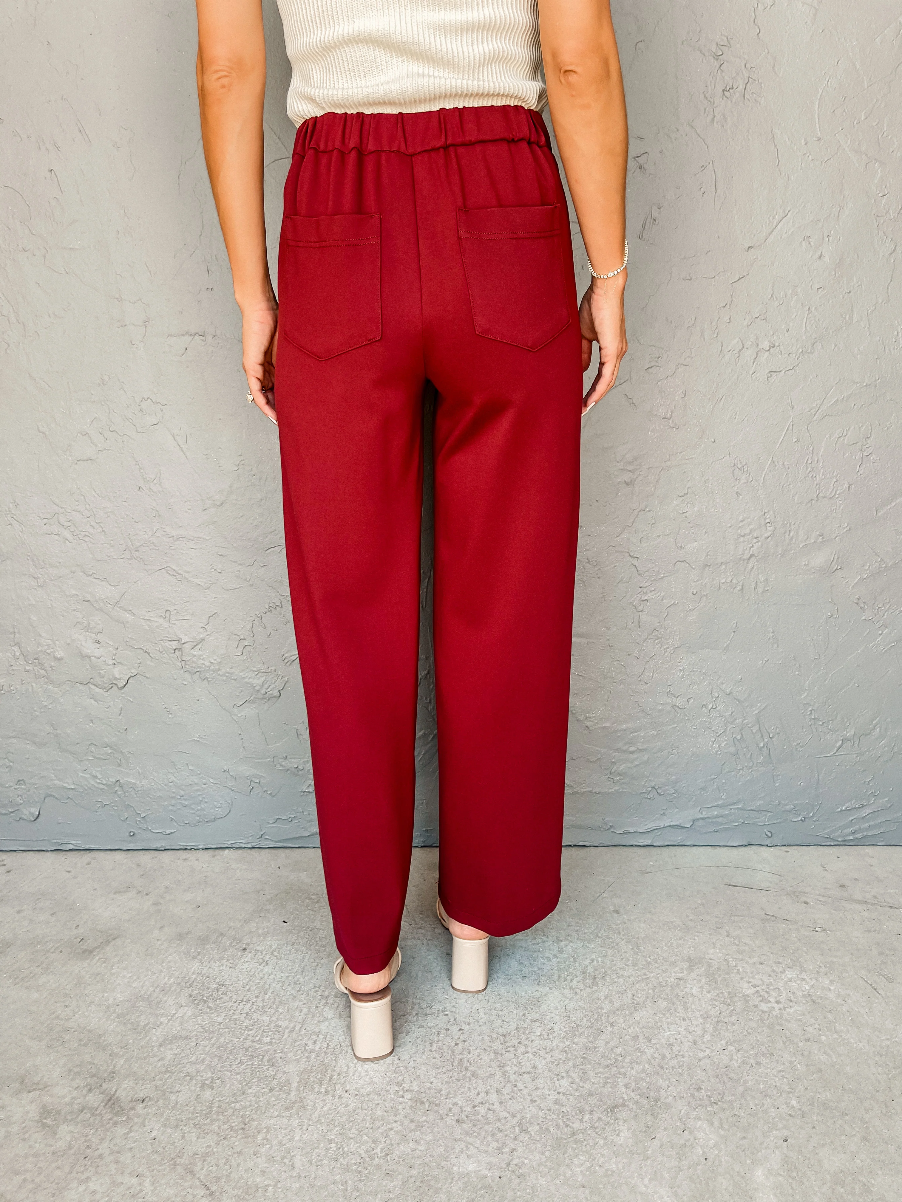 [Another Love] Bishop Wide Leg Pants-Vino