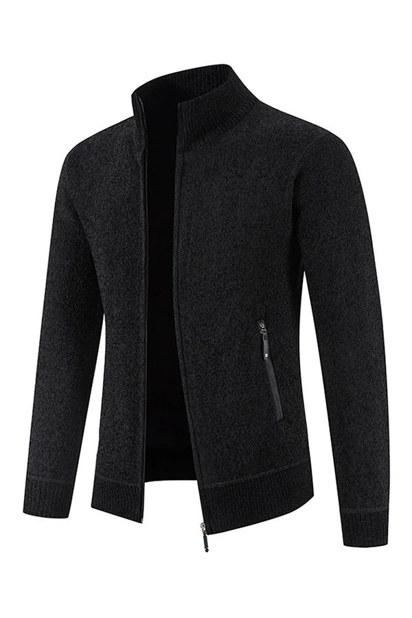 fleece thick sweater coat zipper cardigan