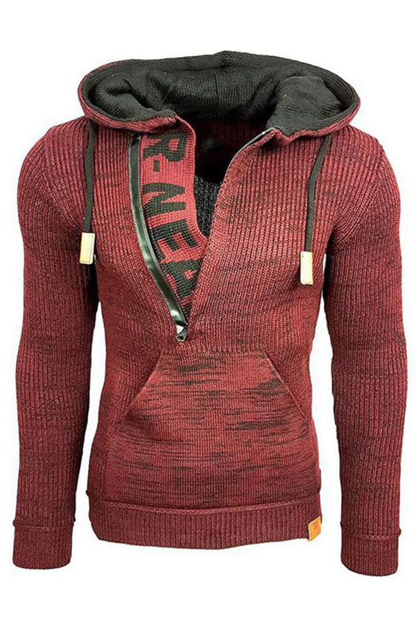 Hooded Knitted Sweatshirt