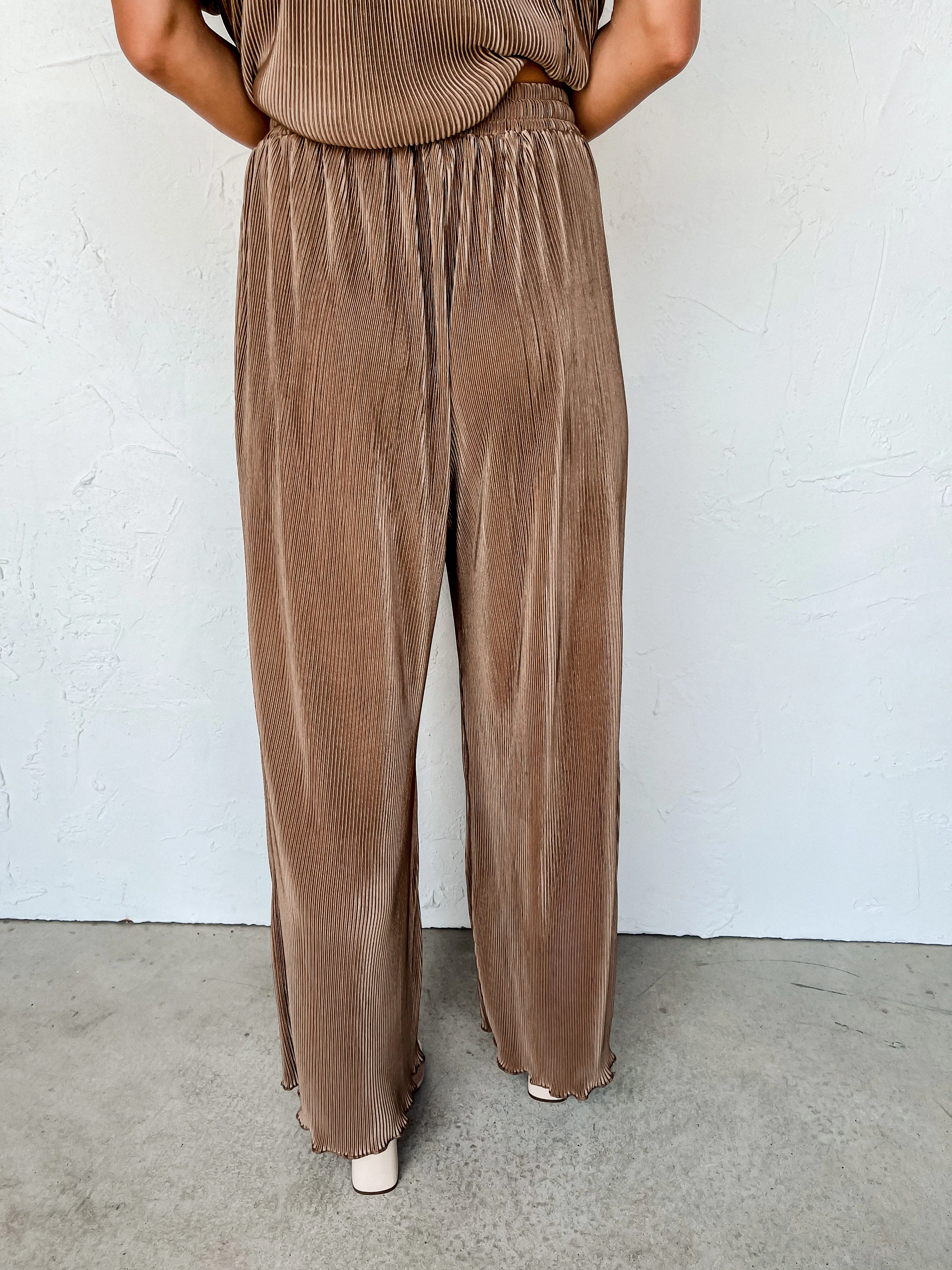 Be The Best Pleated Satin Wide Leg Pants