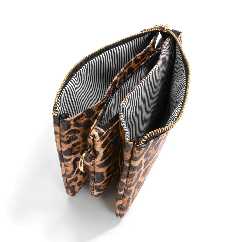 Faux Leather Animal Print Crossbody Purse