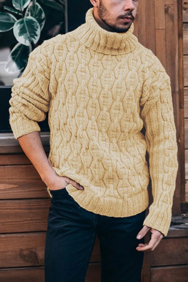 2021 Sweater High Collar Needle Men's Sweater