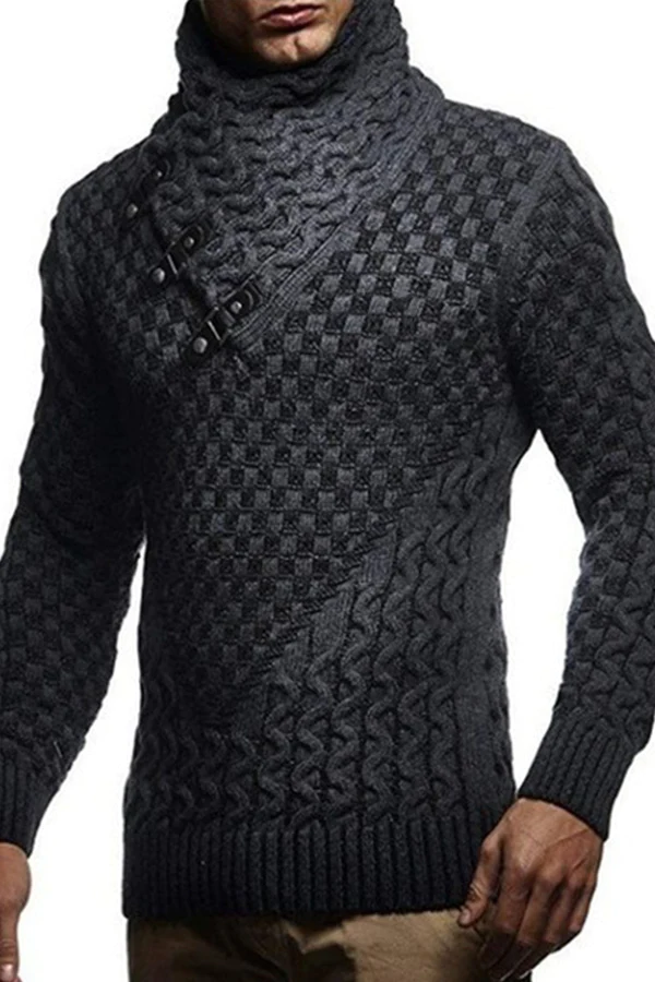 Pullover Turtleneck Jacquard Sweater