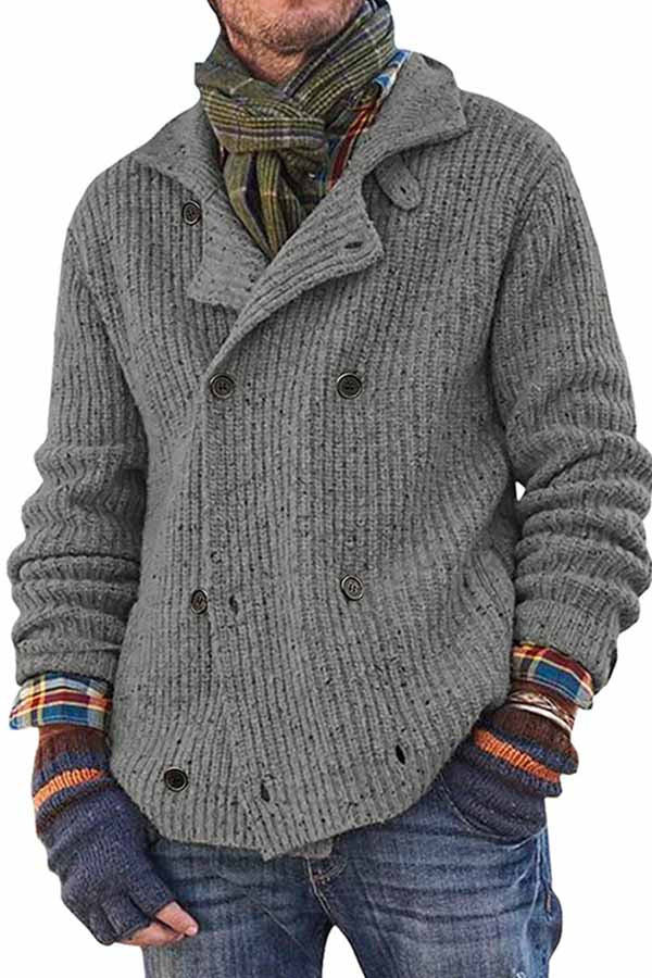 Men's Stand-up Collar Double Breasted Jacket