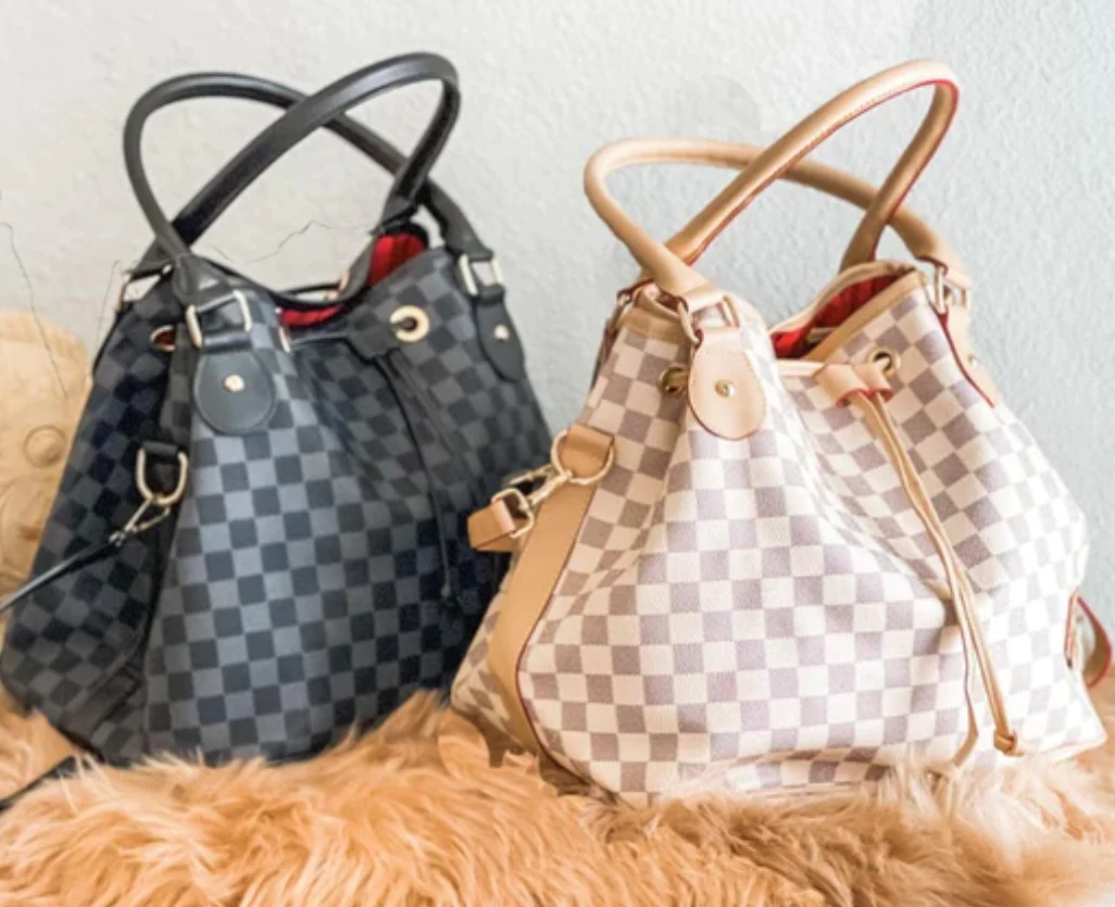 Checkered Purses- Black or Cream