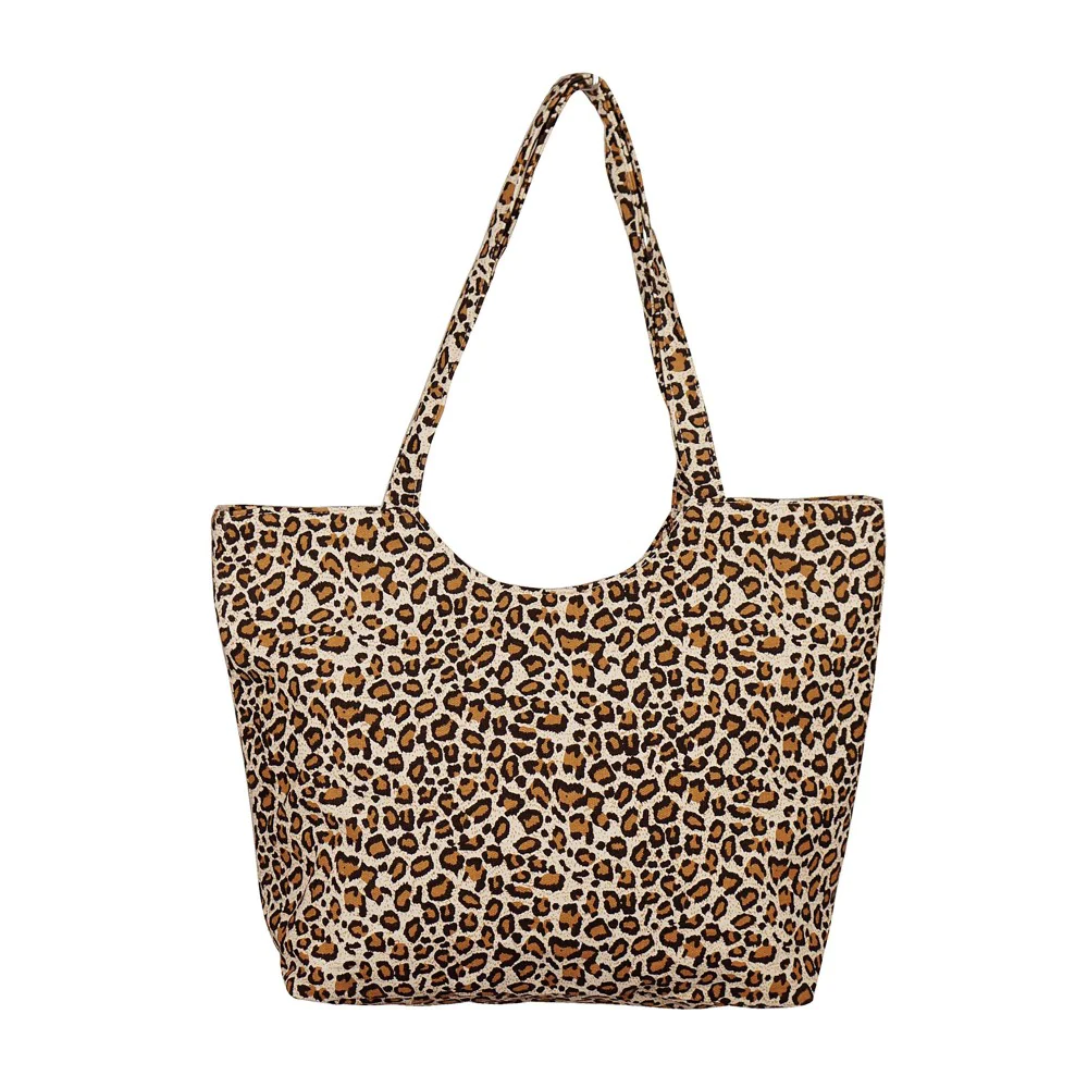 Leopard Print Canvas Tote Bags