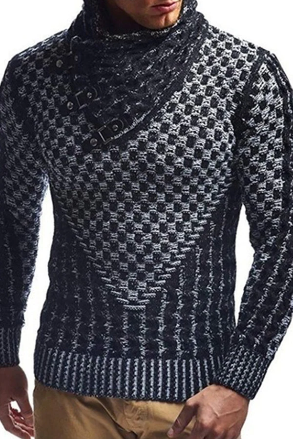 Pullover Turtleneck Jacquard Sweater