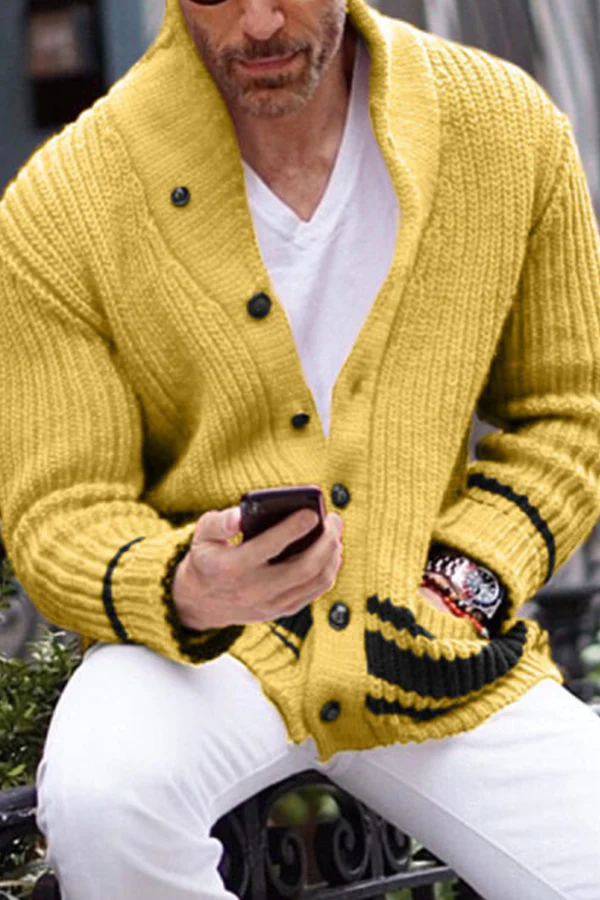 Men's Leisure Comfort Half-high Collar Sweater Button Jacket