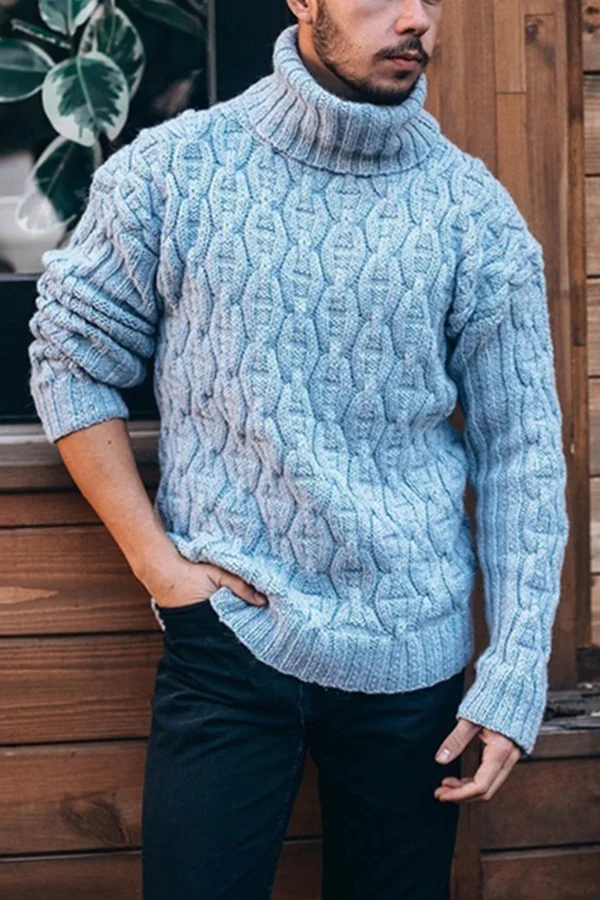 2021 Sweater High Collar Needle Men's Sweater