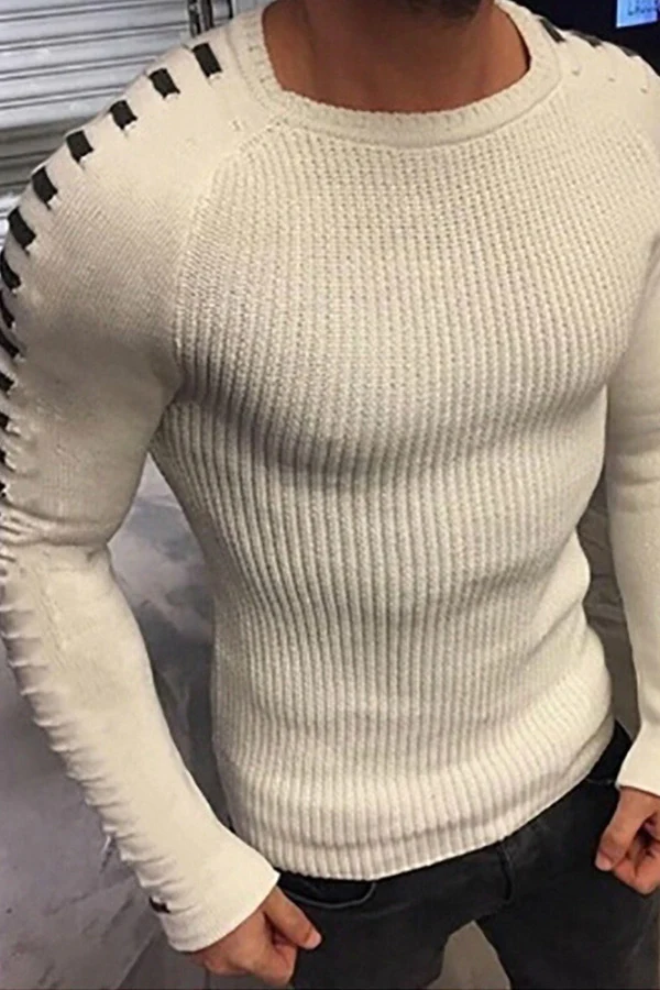 Men's Slim Long Sleeve Round Neck Sweater