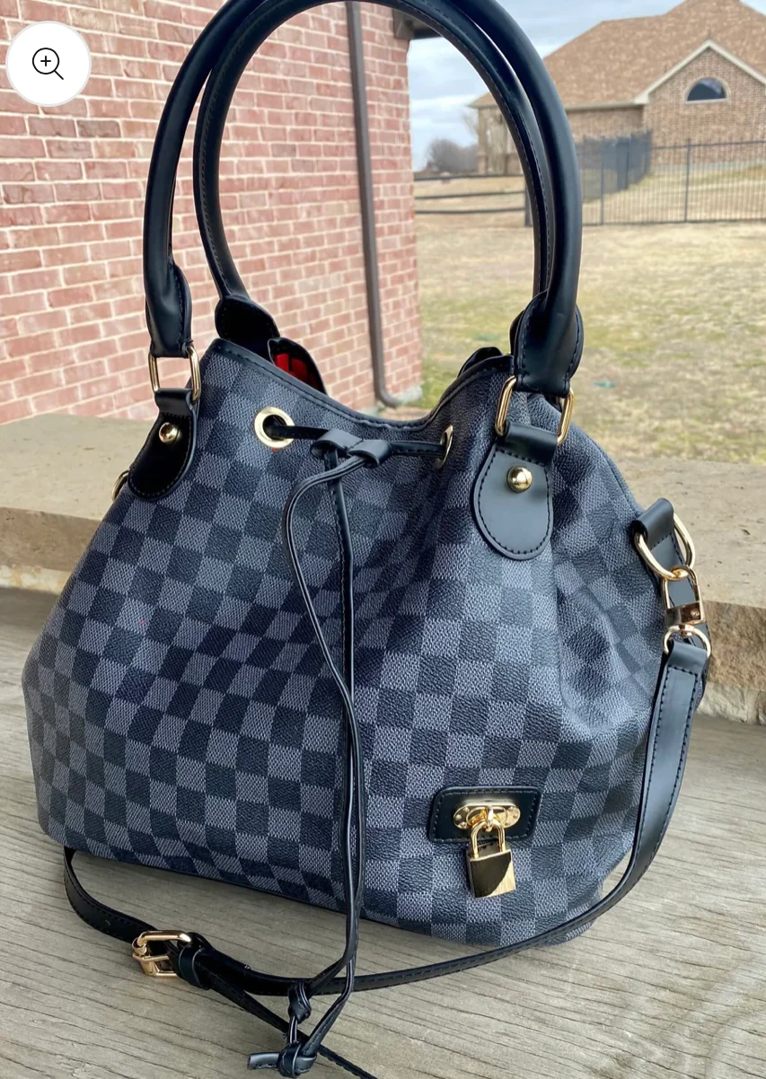 Checkered Purses- Black or Cream