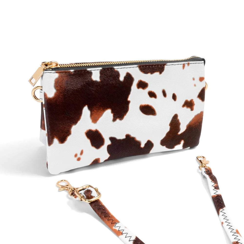 Faux Leather Animal Print Crossbody Purse