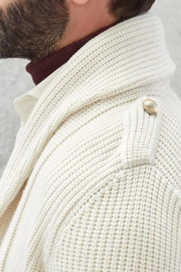MEN'S CASUAL SOLID COLOR LAPEL DOUBLE BREASTED KNITTED CARDIGAN
