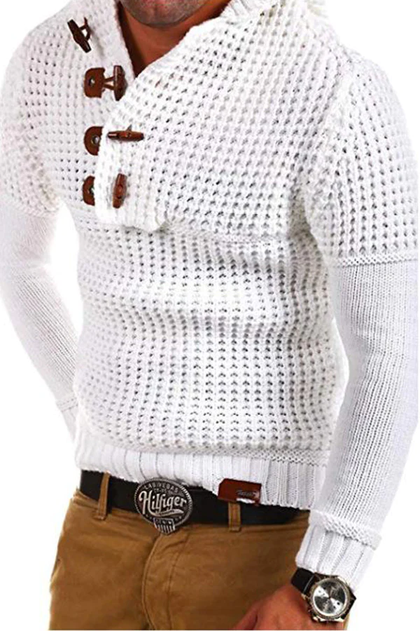 Men's Hooded Sweater Long-sleeved Knit Sweater