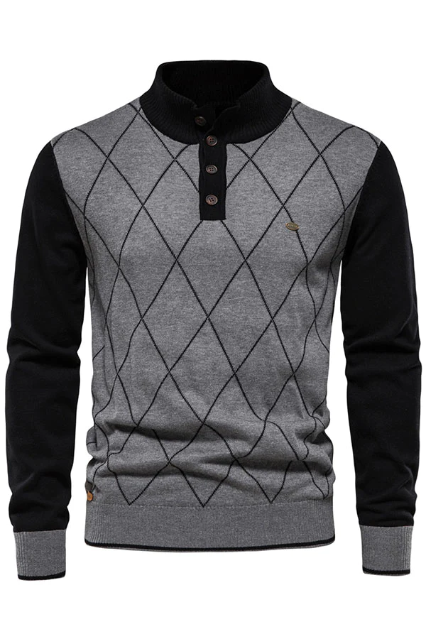 Stand collar pullover sweater