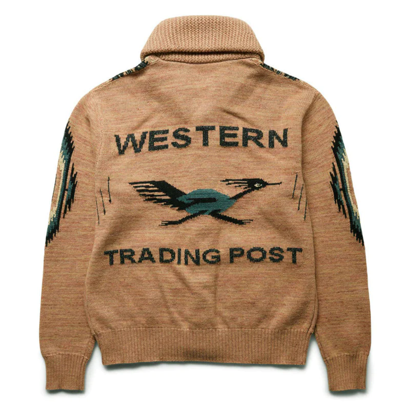 Lapel-collar Jacquard-knit Sweater