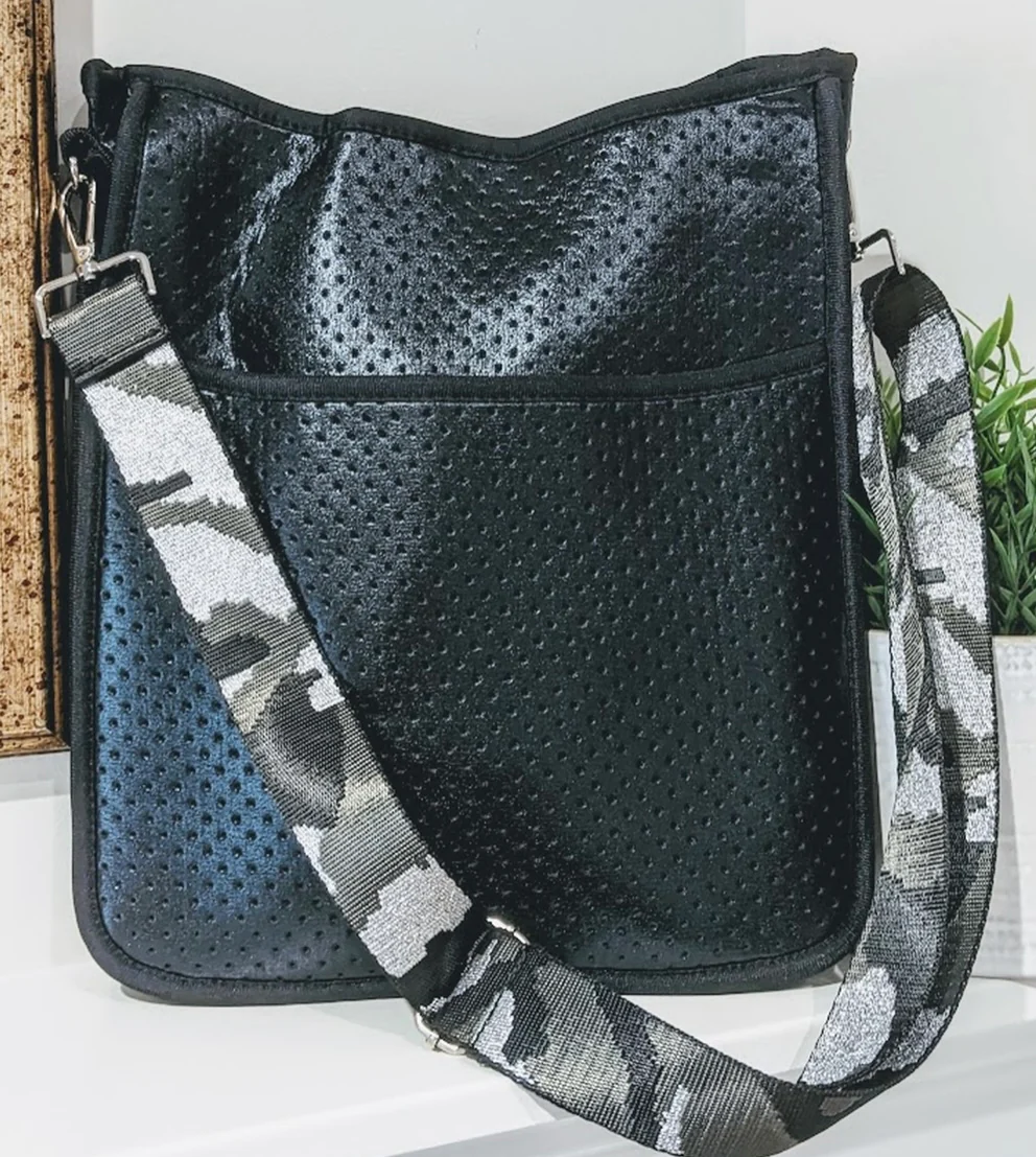 Neoprene Camo Strap Crossbody Bag