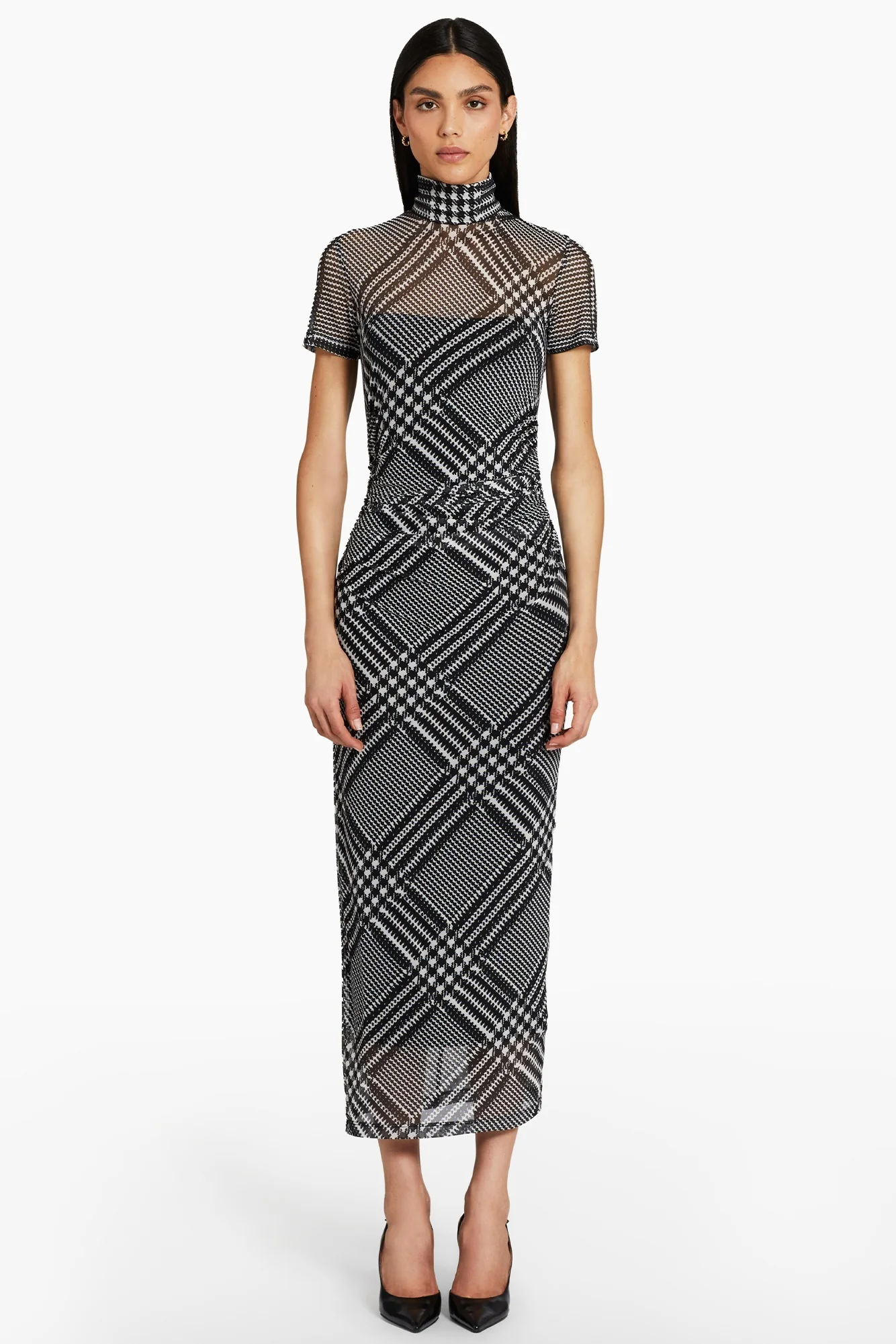 Dominique Dress in Printed Mesh