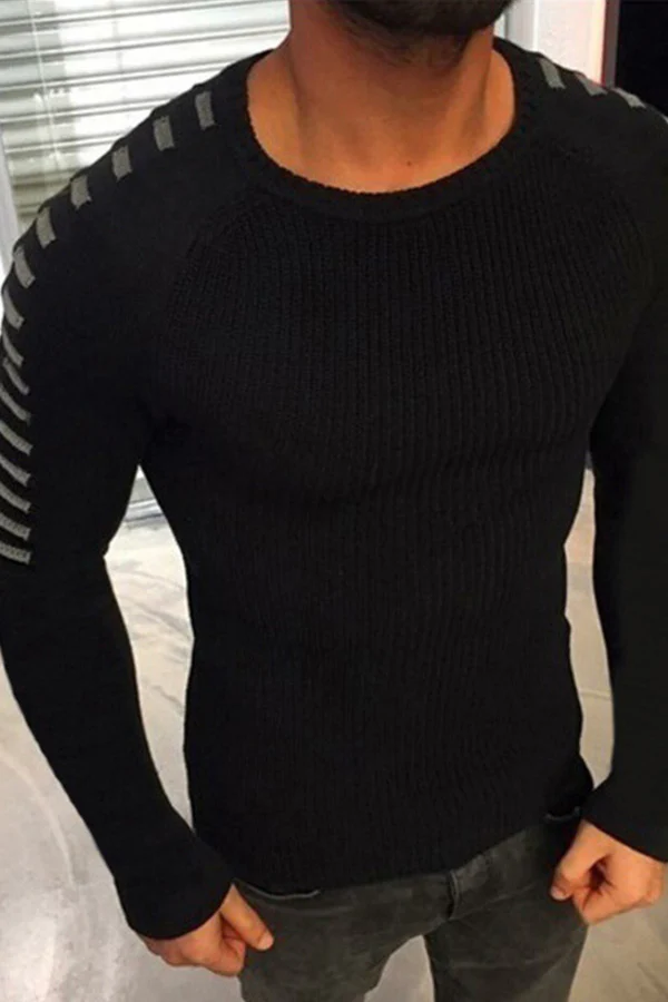 Men's Slim Long Sleeve Round Neck Sweater