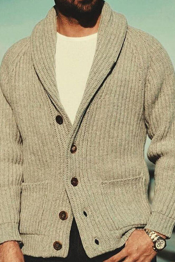 Men's Autumn And Winter Sweater Long Sleeve Slimming Cardigan Lapel