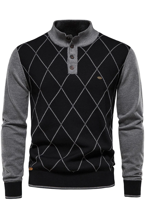 Stand collar pullover sweater