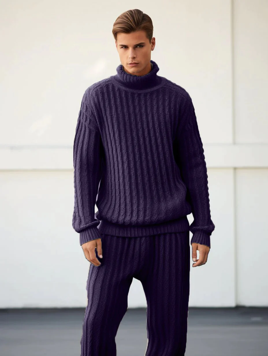 Men's Purple Oversized Thick Knitted