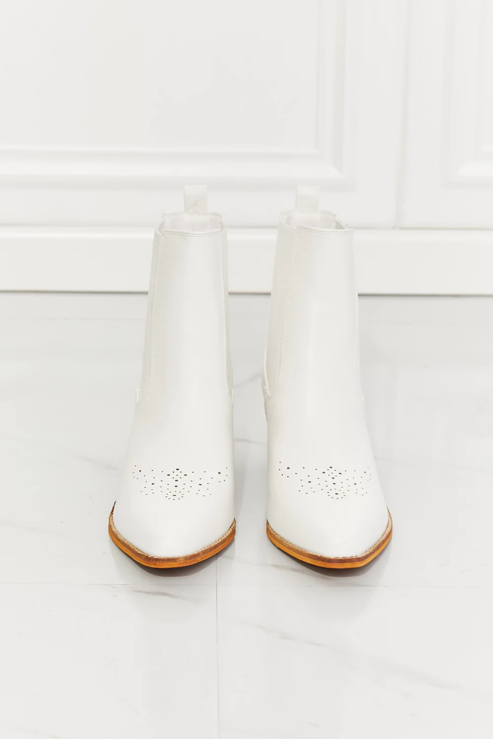 MMShoes Love the Journey Stacked Heel Chelsea Boot in White