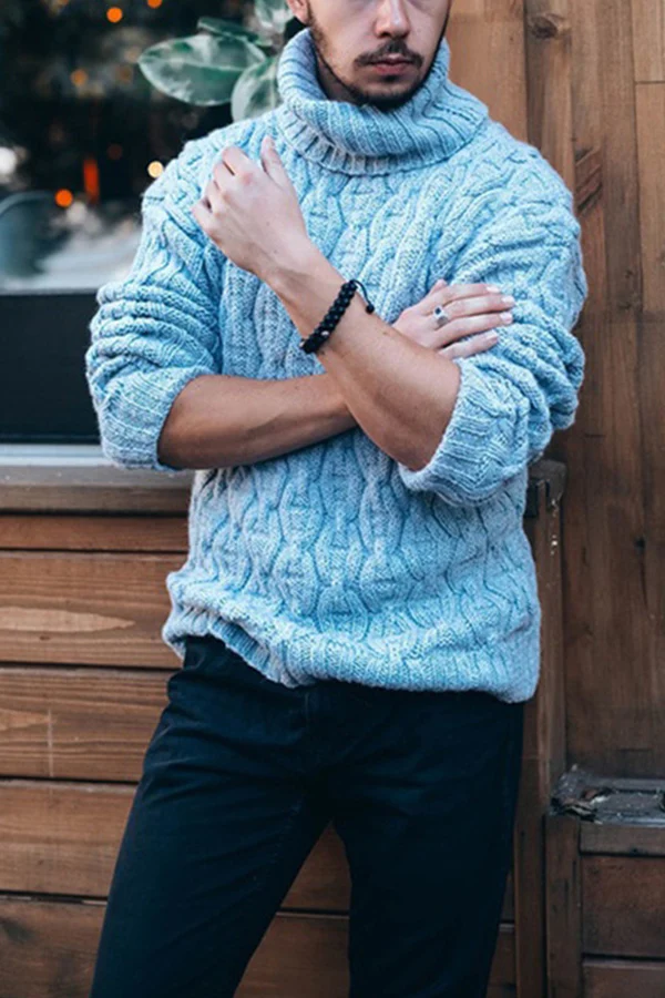 2021 Sweater High Collar Needle Men's Sweater