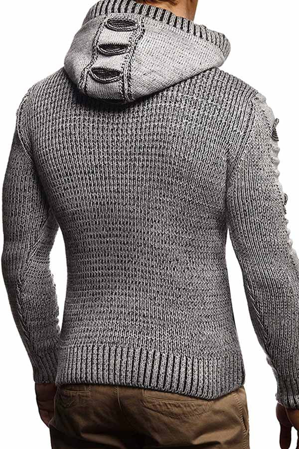 Men's Hooded Knit Cardigan Jacket