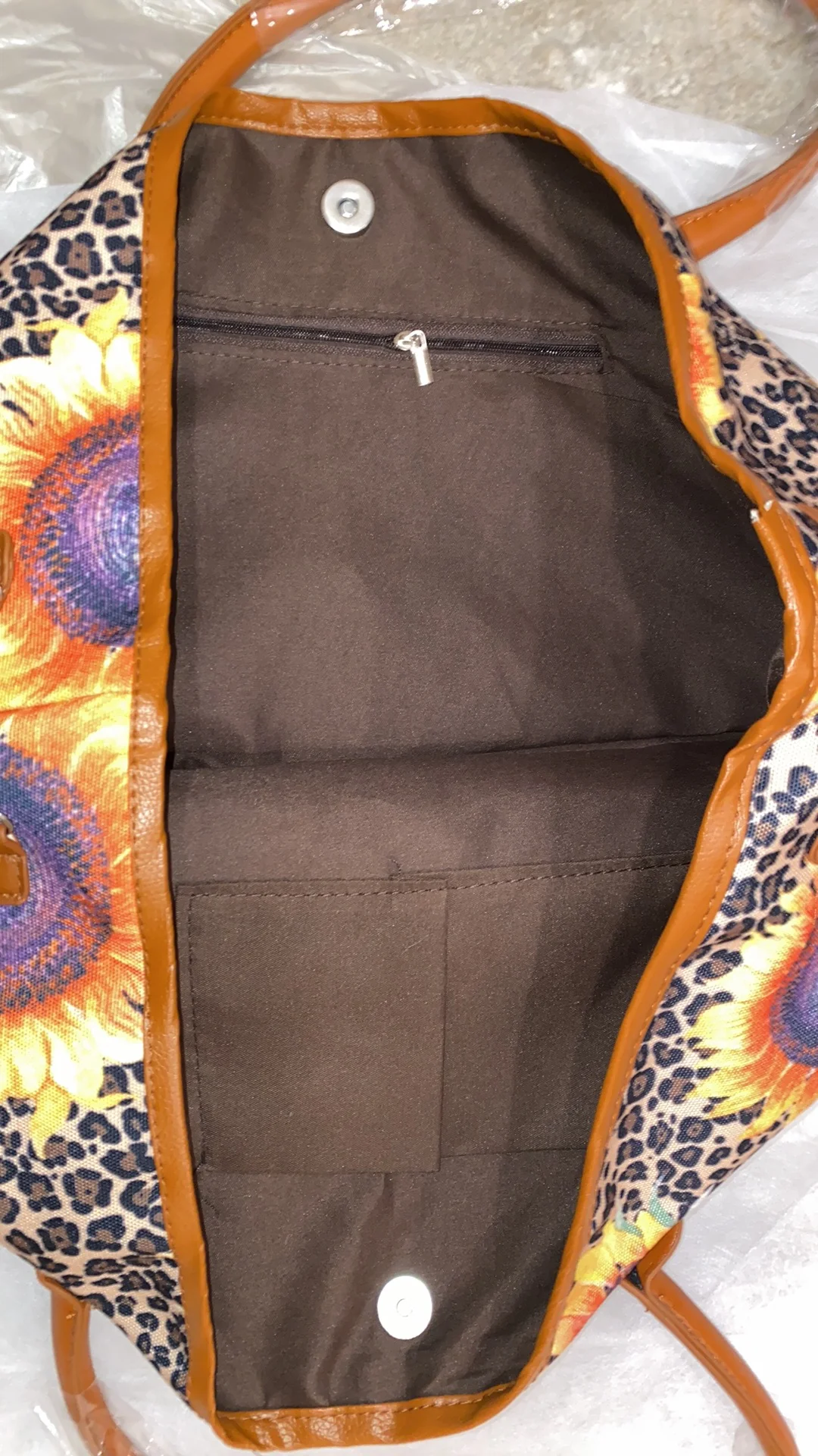 Large Leopard Sunflower Bag