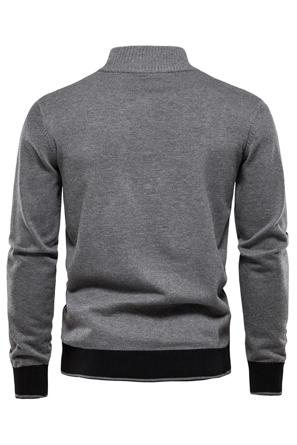 Stand collar pullover sweater