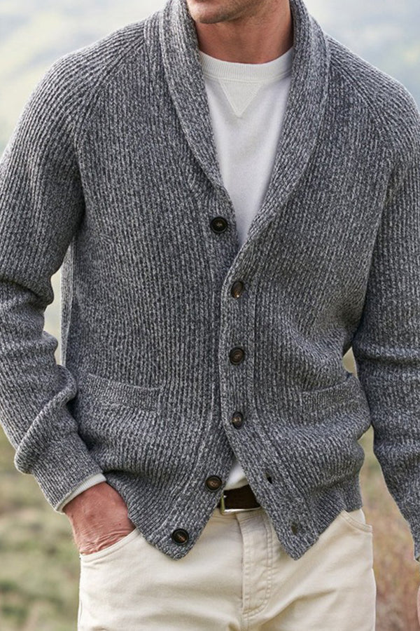 Lapel Cardigan Button Knit Sweater Men's Sweater