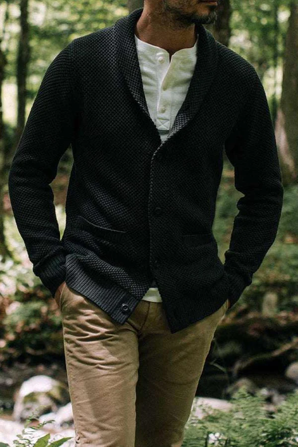 Solid Color Casual Knit Sweater Jacket