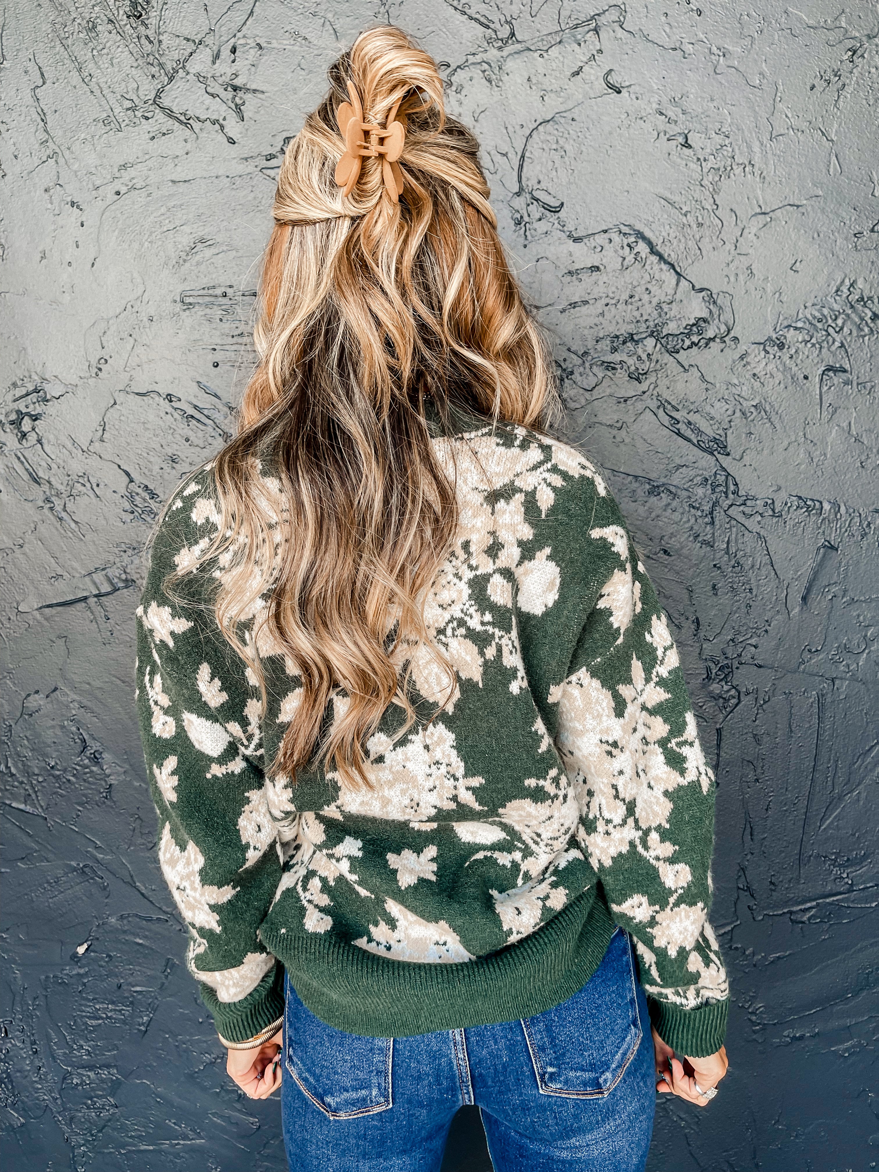 Totally Smitten Floral Crew Neck Sweater