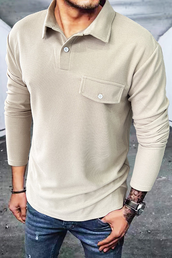 Men Flap Detail Polo Shirt