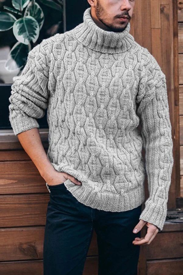2021 Sweater High Collar Needle Men's Sweater